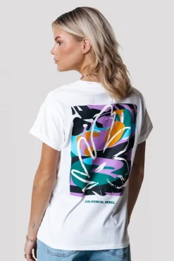 T-shirts*Colourful Rebel Abstract Flower T-shirt | Standard white Standardwhite