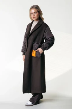 Jassen|Blazers*Colourful Rebel Ada Wool Long Coat | Cacao