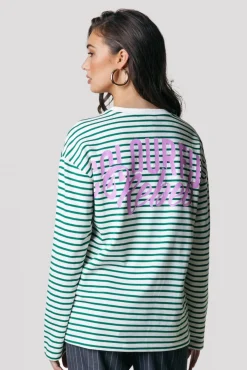 T-shirts*Colourful Rebel Logo Stripe Longsleeve | Off white Offwhite