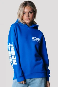 Hoodies*Colourful Rebel Sleeve Logo Hoodie | Deep blue Deepblue