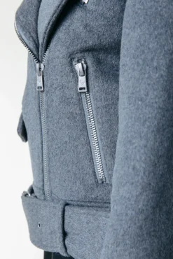 Jassen|Blazers*Colourful Rebel Elea Wool Biker Jacket | Medium grey melange Mediumgreymelange