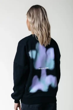 Truien*Colourful Rebel Faded Flower Sweat | Black