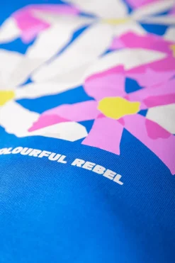 Hoodies*Colourful Rebel Flower Square Hoodie | Blue