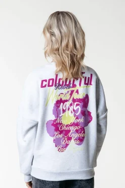 Truien*Colourful Rebel Flower World Tour Sweat | Light grey melange Lightgreymelange