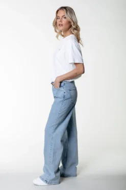 Broeken*Colourful Rebel Gaias High Rise Denim | Denim blue Denimblue