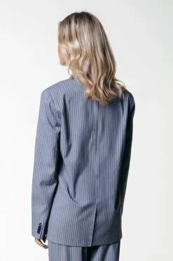 Blazers*Colourful Rebel Gemma Pinstripe Blazer | Dark grey Darkgrey