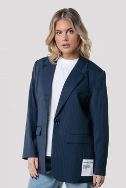 Blazers*Colourful Rebel Jesra Stripe Blazer | Dark blue Darkblue