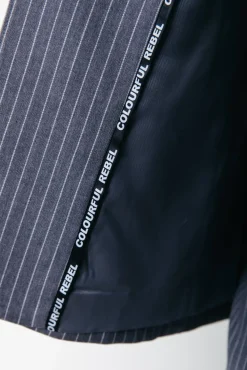 Blazers*Colourful Rebel Jesra Stripe Blazer | Dark grey Darkgrey