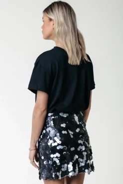 Rokken*Colourful Rebel Jilly Sequins Skirt | Silver grey Silvergrey