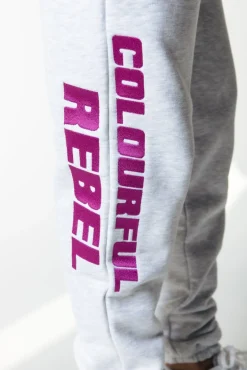 Broeken*Colourful Rebel Joelle Logo Jogger Pants | Light grey melange Lightgreymelange
