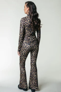Broeken*Colourful Rebel Leopard Peached Flare | Warm Brown Warmbrown