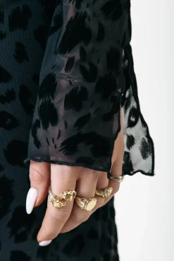 Jurken*Colourful Rebel Maude Leopard Maxi Dress | Black