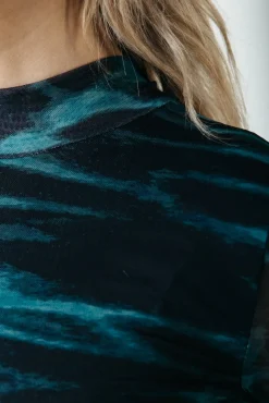 Tops*Colourful Rebel Neyo Animal Mesh Top | Storm green Stormgreen
