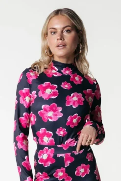 Tops*Colourful Rebel Neyo Poppy Flower Top | Bright pink Brightpink