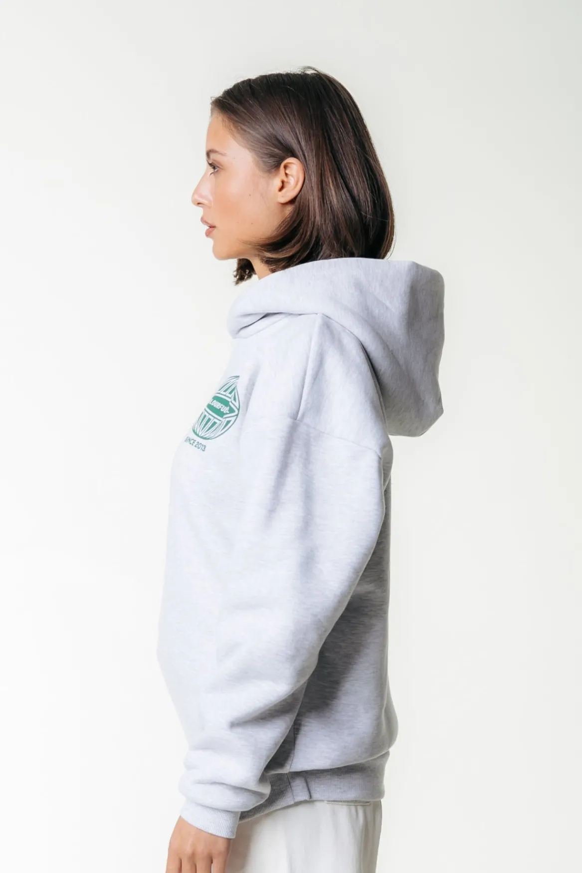 Hoodies*Colourful Rebel Racer Logo Hoodie | Light grey melange Lightgreymelange