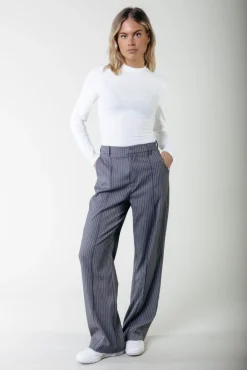 Broeken*Colourful Rebel Rus Straight Pants | Dark grey Darkgrey