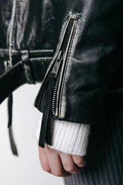Jassen|Blazers*Colourful Rebel Saige Leather Biker Jacket | Black