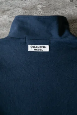 Tops*Colourful Rebel Uni Fitted Zip Top | Peacoat Blue Peacoatblue
