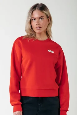 Truien*Colourful Rebel Uni Label Sweat | Scarlet Red Scarletred