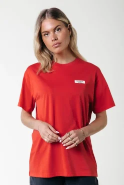 T-shirts*Colourful Rebel Uni Label T-shirt | Scarlet Red Scarletred